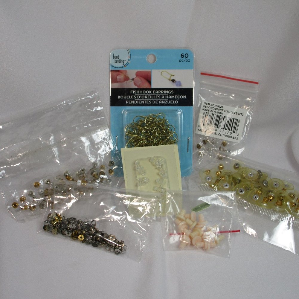Earring Crafter Bundle - 7 Packages of Earring Backs and Hooks.